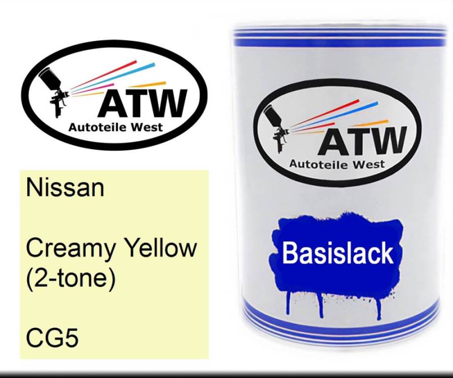 Nissan, Creamy Yellow (2-tone), CG5: 500ml Lackdose, von ATW Autoteile West.